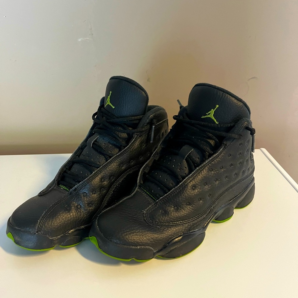 Nike, Jordan 13, 5.5, slightly used	, black and green